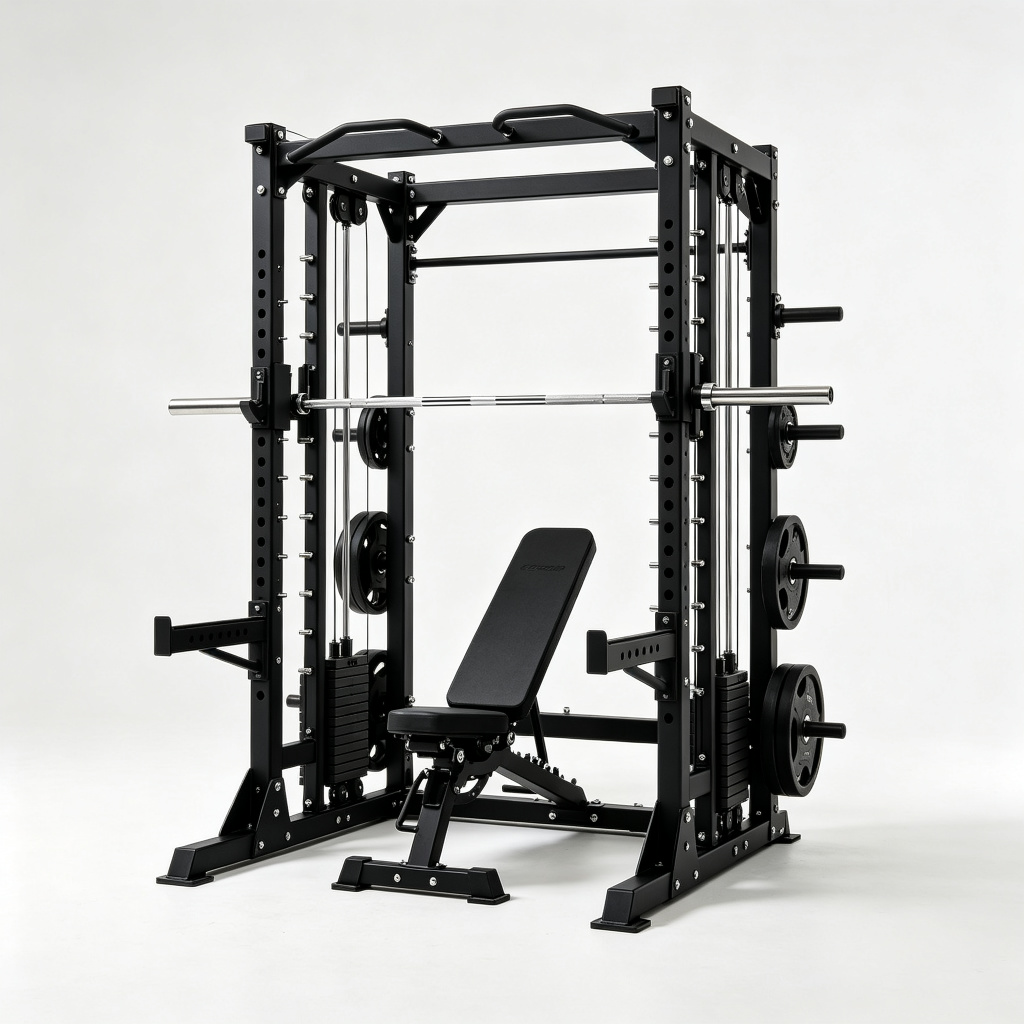 Compact Smith Machine Squat Rack Combo