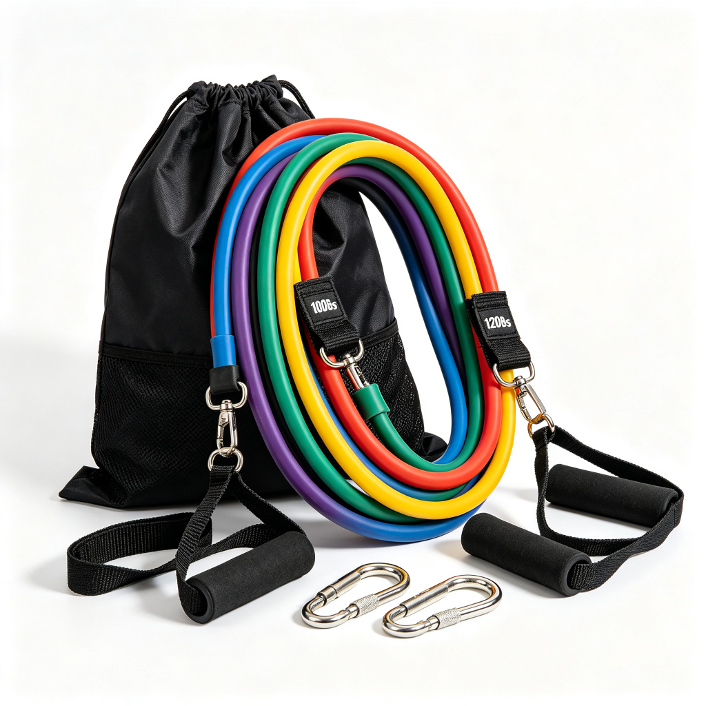 Custom 11Pcs Latex Resistance Bands Set 100lbs-150lbs Fitness Pull Rope Workout Bodybuilding Expa