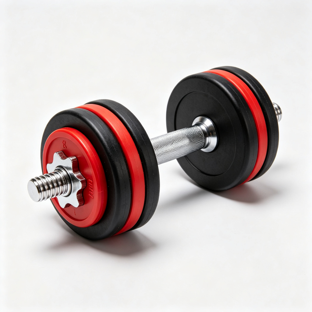 Double Colors round Head Rubber Dumbbell