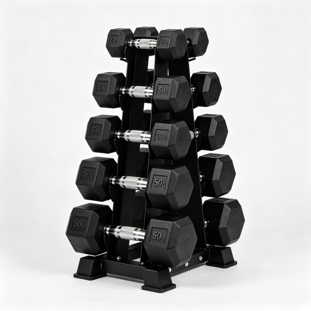 DT-100 Dumbbell Set (5-50) + Rack