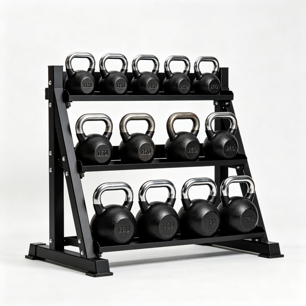 Kettlebell Set + 3-Tier Rack (4-24kg)