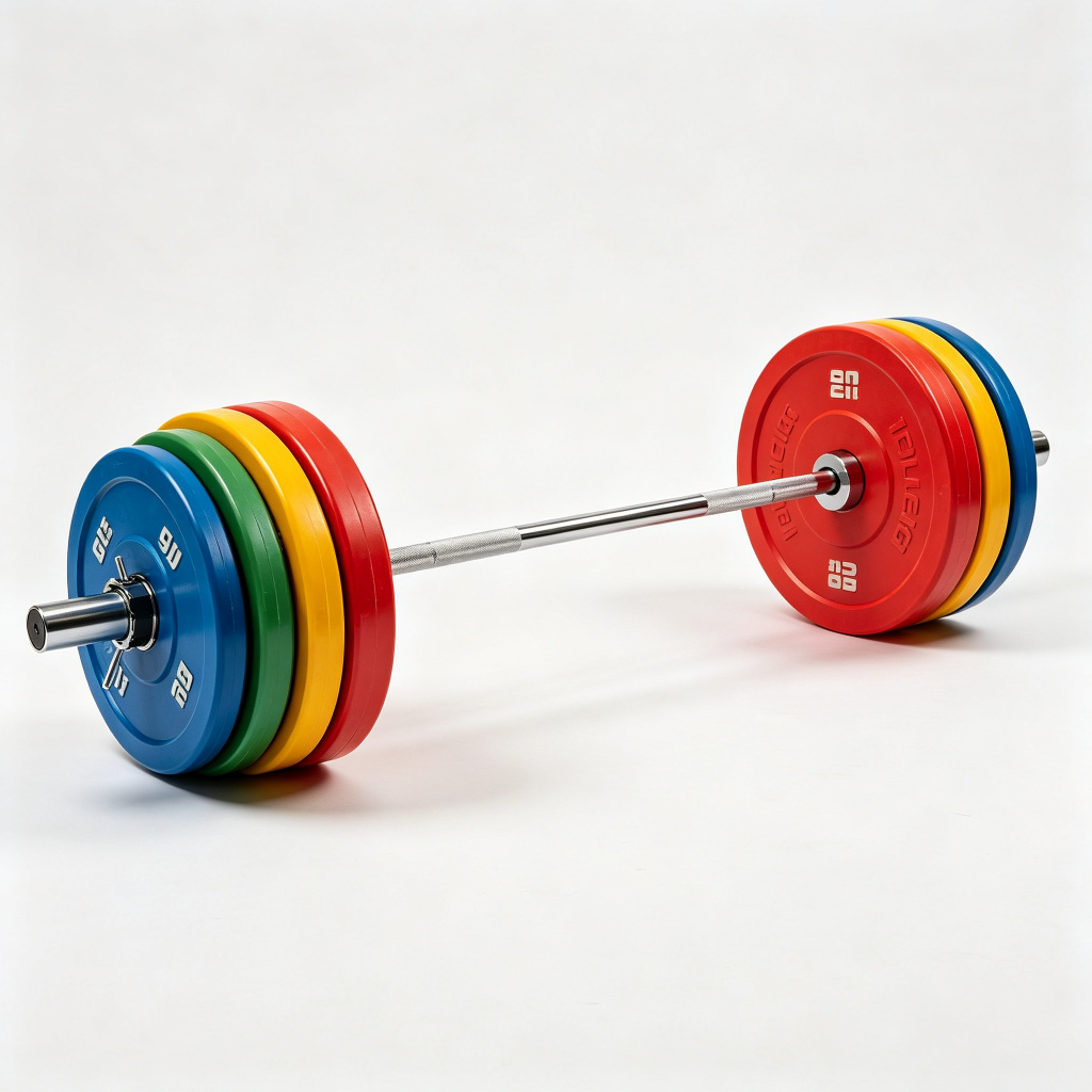 Wholesale Painted Barbell Set with Olympic Bar Large Hole Hand Grip Weight Plates Home Gym Fitnes