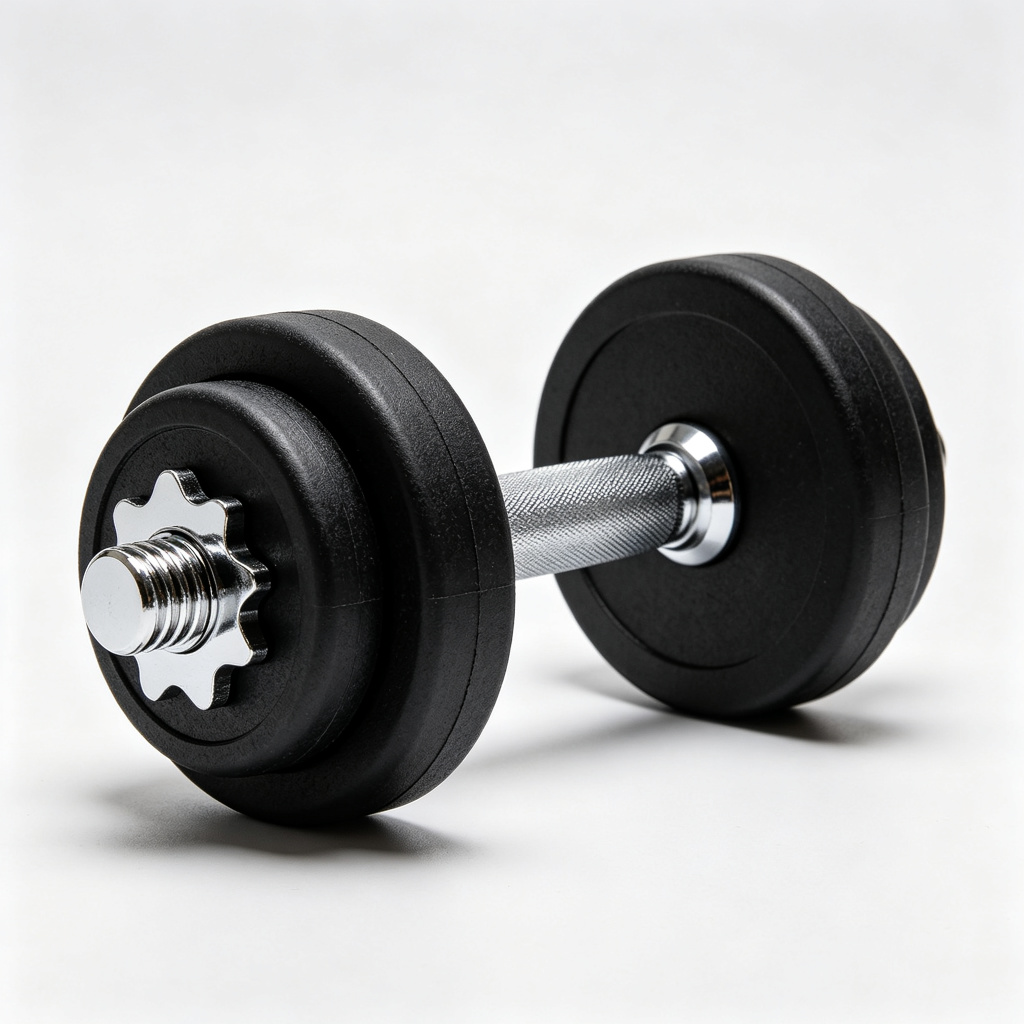 Rubber Dumbbell with Chromed Cap