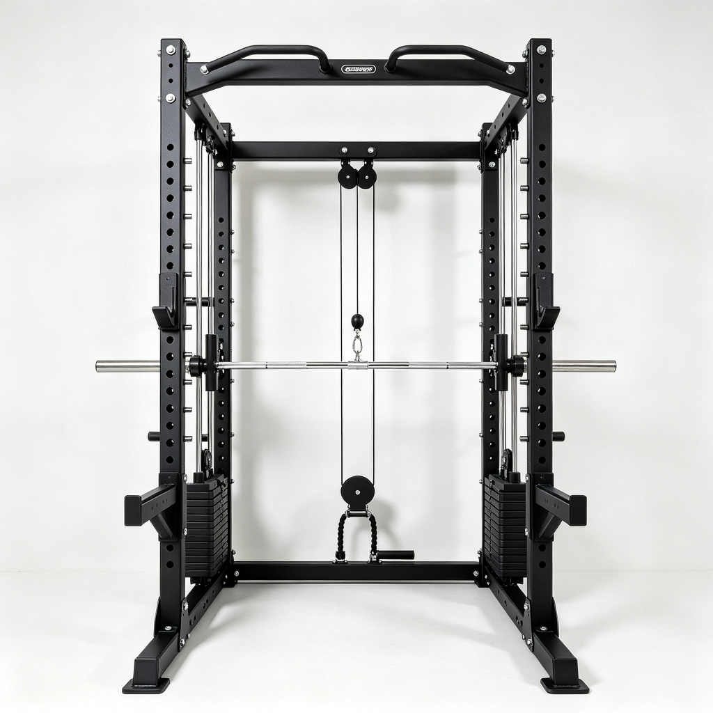 Walil Mounted Souat Rack With Cable Machiney